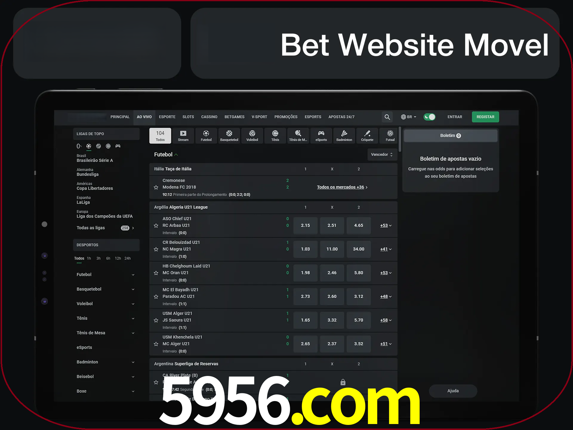 Use nosso website em qualquer dispositivo.